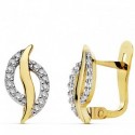 Pendientes de oro bicolor circ. ballesta 12 X 7 MM