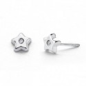 Pendientes oro 18 ktes. diamantes 0.02ktes. estrella