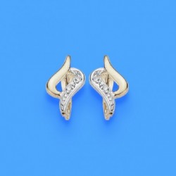 Pendientes oro 18 ktes. comunion, circ. bic.