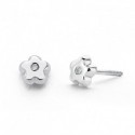 Pendientes oro 18 ktes. y diamantes 0.02 ktes. margaritas