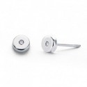 Pendientes oro 18 ktes. diamantes 0.02 ktes. tuerca
