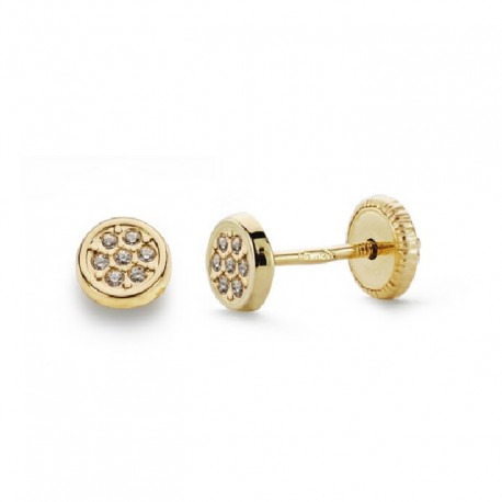 Pendientes oro 18 ktes. circ. redonda 4 mm