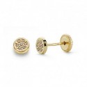 Pendientes oro 18 ktes. circ. redonda 4 mm