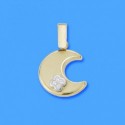 Colgante luna oro 18 ktes. con circ.