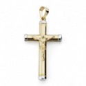 Cruz oro 18 ktes. con cristo bicolor 30 X 18 mm