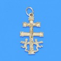 Cruz caravaca oro 18 kilates cristo sin relieve grande