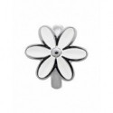 Abalorio Endless 41155-1 plata flor blanca esmaltada