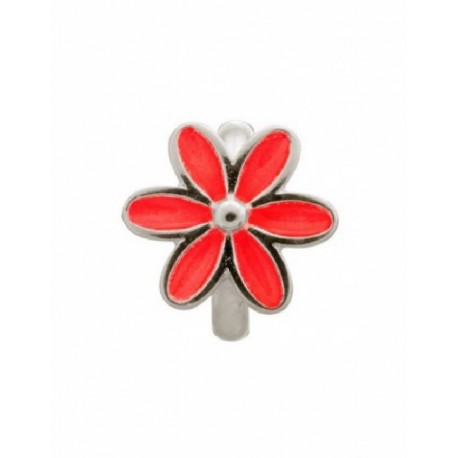 Abalorios Endless plata 41155-3 flor esmalte rojo