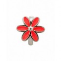 Abalorios Endless plata 41155-3 flor esmalte rojo