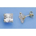 Pendientes oro 18 ktes. garra carre 7X7 mm