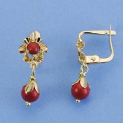 Pendientes oro 18 ktes. cubanos 17 X 6 mm. niña