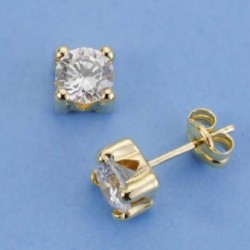 Pendientes oro 18 ktes. garras circ. 5x5mm, presion