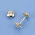 Pendientes oro 18 ktes. flor 5 X 5mm ligero