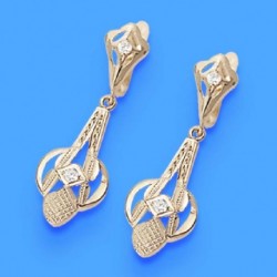 Pendientes oro 18 ktes. cubanos 35X11mm