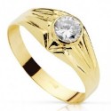 Solitario de oro 18 ktes.  cadete piedra 5mm