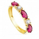 Sortija oro 18 ktes. marquises 6x3