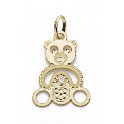 Colgante oro 18 ktes. oso calado 19X13 mm, con circ.