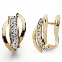 PENDIENTES DE ORO BANDAS PIEDRAS