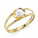 Sortija oro 18 ktes. perla comunion