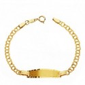 Pulsera oro 18 ktes. con chapa, hungara 11cm . 2mm