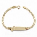 Pulsera oro 18 ktes. con chapa modelo hungaro dibujo chupete