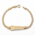 Pulsera oro 18 ktes. con chapa oso 12.5 cm. 2mm hungara