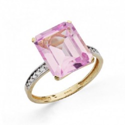 Sortija oro 18 ktes. bic. piedra 12X10mm