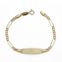 Pulsera chapa oro 18 ktes. combinada 13 cm. 3mm.