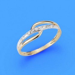 Sortija de oro 18 ktes. fina, con circonitas