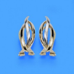 Pendientes oro 18 ktes. bandas bicolor.