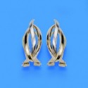Pendientes oro 18 ktes. bandas bicolor.