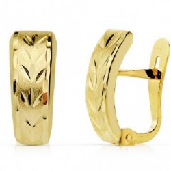 Pendientes oro 18 ktes. lapidados.