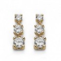Pendientes oro 18 ktes. circonitas 22 X 12mm disminucion