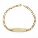 Pulsera chapa oro 18 ktes. hungara 14 cm. 3 mm.