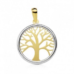 18K COLGANTE ARBOL DE LA VIDA BICOLOR 20 MM