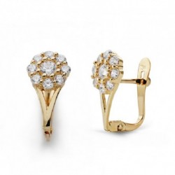 Pendientes oro 18 ktes.comunion 13X7MM cuajado circ.