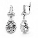 Pendientes oro 18 ktes. blanco  27 X 10 MM. cubano