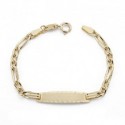 Pulsera chapa oro 18 ktes. eslabon cartier escarcha 11.5cm. 3mm