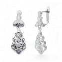Pendientes oro 18 ktes. blanco  27X9mm cubanos