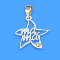 Colgante oro 18 ktes. estrella laser mama  18 X 17 mm