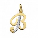 Colgante oro 18 ktes. letra B 13 X 10 mm, con circ.