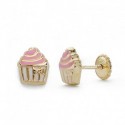 Pendientes oro 18 ktes. magdalena 7X6mm