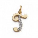 Colgante oro 18 ktes. letra T circ. 17X11mm