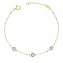 Pulsera oro 18 ktes. 3 diamantes chaton