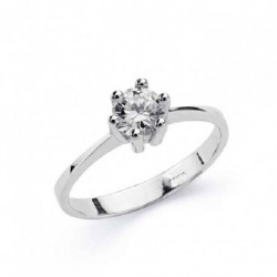 Solitario Au 18 ktes. blanco circ. 4,5MM