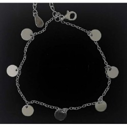 Pulsera plata 20 cms circulos colg.