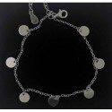 Pulsera plata 20 cms circulos colg.