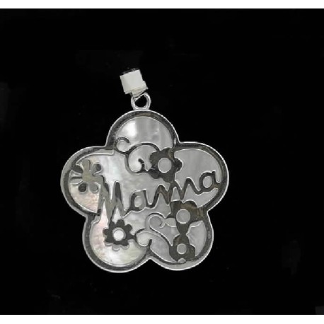 Colgante Mama flor nacar 3cms