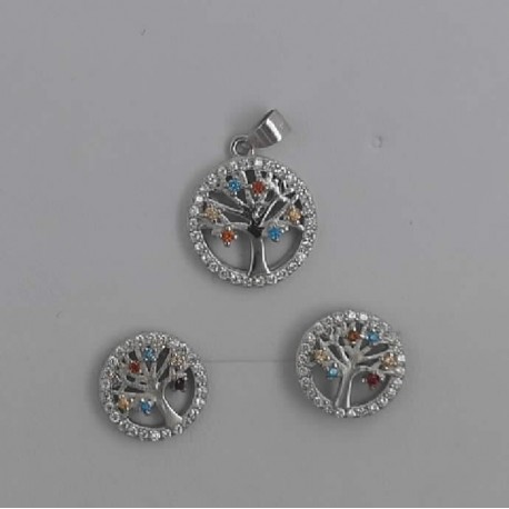 Conjunto de plata arbol multipiedra