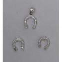 Conjunto Plata herradura multipiedra 1cm